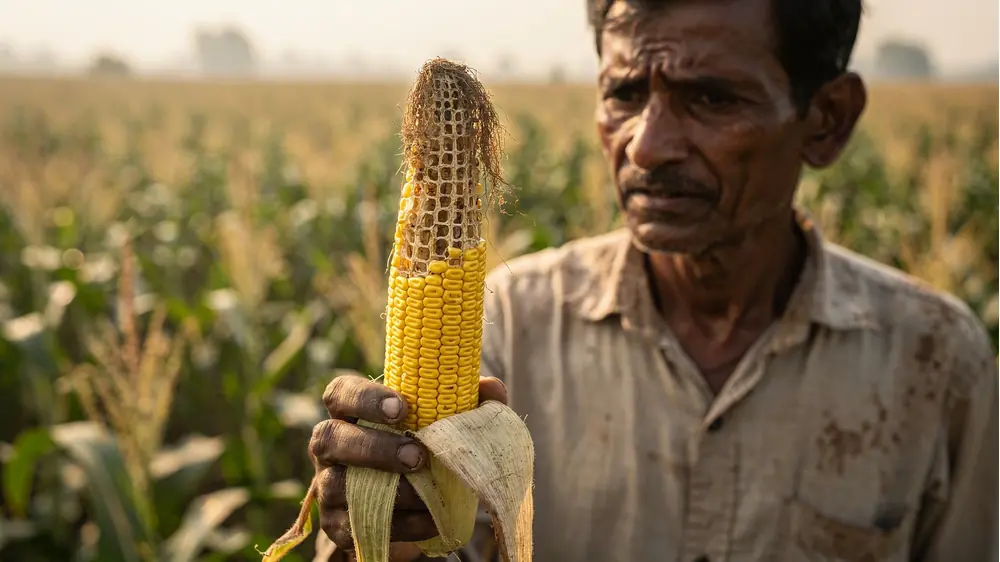 मक्का के भुट्टे में दाने कम रहना