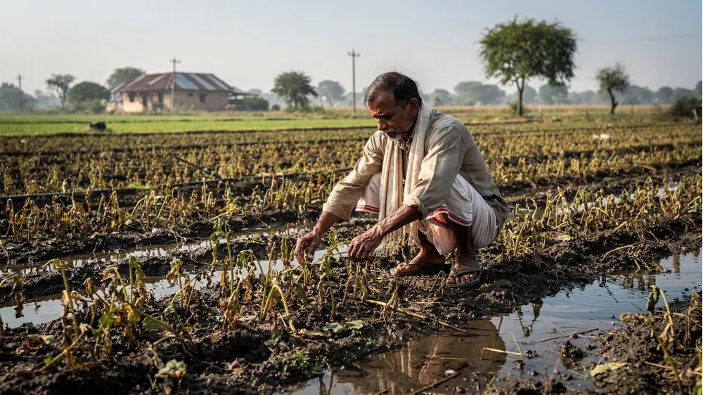 सिंचाई के बाद फसल मुरझाना